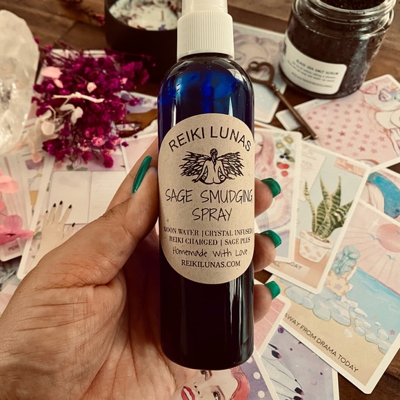 Sage Smudging Spray with Natural Oils Blend, Aura Cleanser - Picture 2 of 2